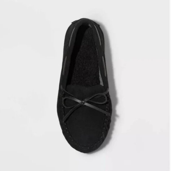 Boys' Lionel Moccasin Slippers Black - Cat & Jack™ 1 - Picture 2 of 4